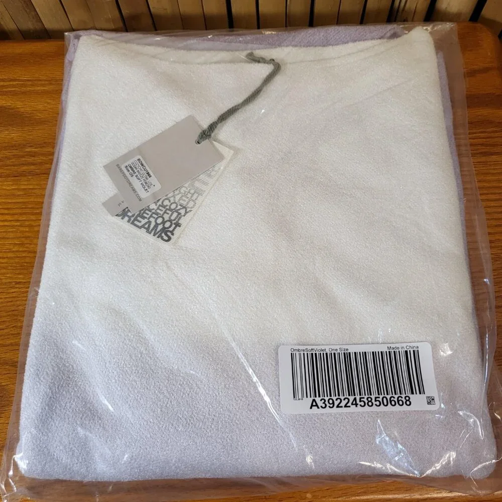 Barefoot Dreams Cozy Chic Ultra Lite Ocean Breeze Poncho One Size Ombre Violet - Picture 2 of 6